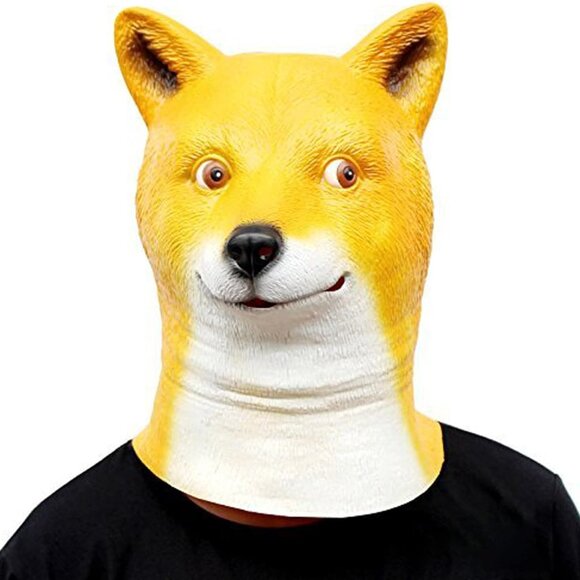 NWT CREEPY PARTY Natural Latex Shiba Dog Ma - Picture 1 of 6
